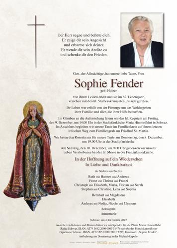 Parte von Sophie Fender