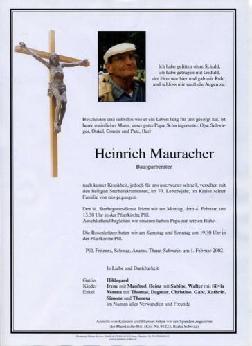 Parte von Heinrich Mauracher