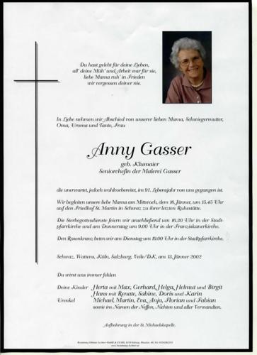 Parte von Anny Gasser