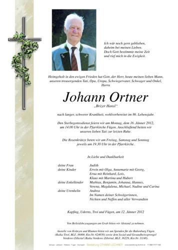 Parte von Johann Ortner