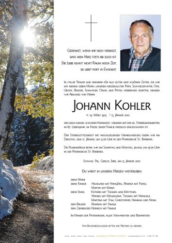 Parte von Johann Kohler