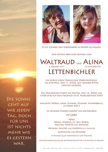 Parte von Waltraud und Alina Lettenbichler