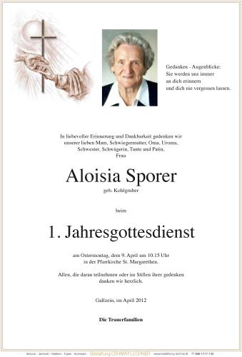 Parte von Aloisia Sporer