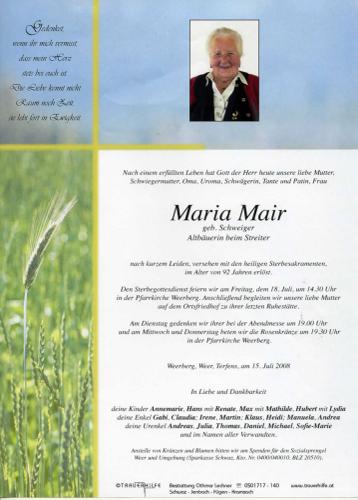 Parte von Maria Mair