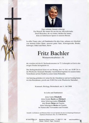 Parte von Friedrich Bachler