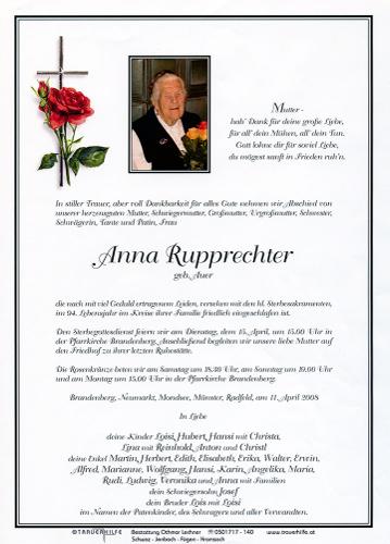 Parte von Anna Rupprechter