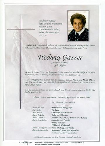 Parte von Hedwig Gasser