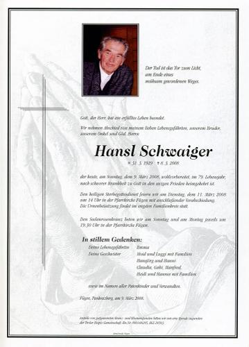 Parte von Johann Franz Schwaiger