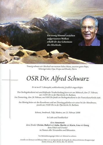 Parte von Dir. Schwarz Alfred OSR