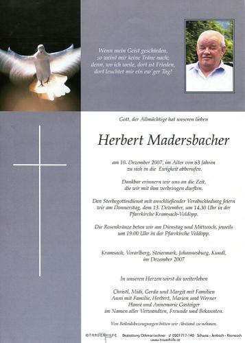 Parte von Herbert Josef Madersbacher