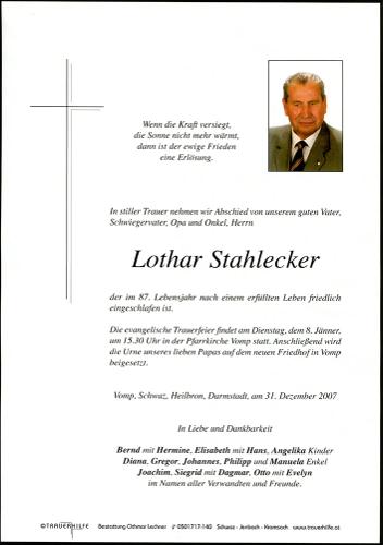 Parte von Lothar Stahlecker