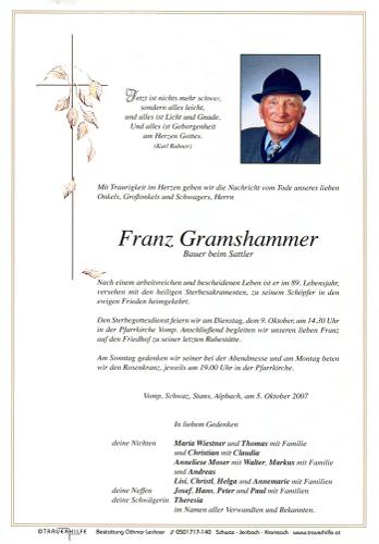 Parte von Franz Gramshammer