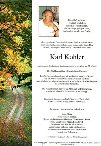 Parte von Karl Kohler