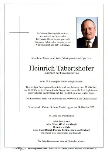 Parte von Tabertshofer Heinrich