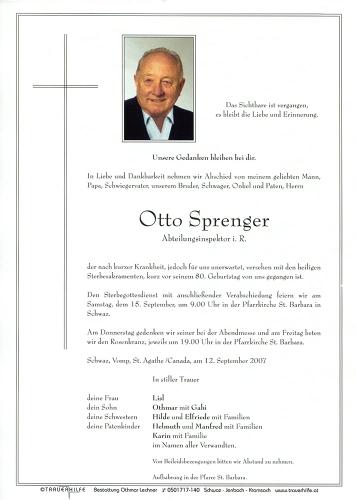 Parte von Otto Sprenger