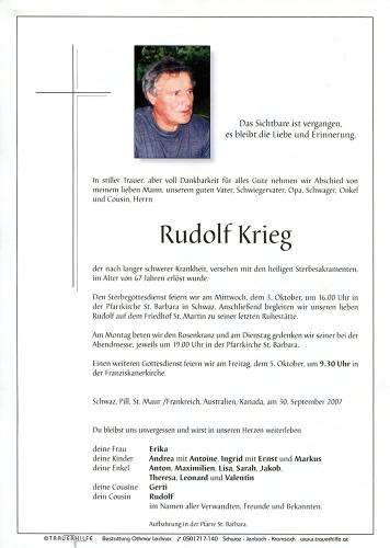 Parte von Rudolf Krieg