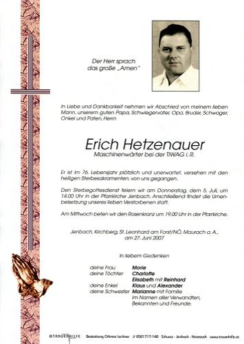 Parte von Erich Hetzenauer