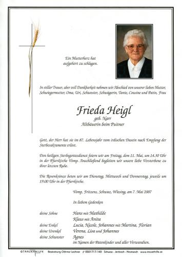 Parte von Elfriede Heigl