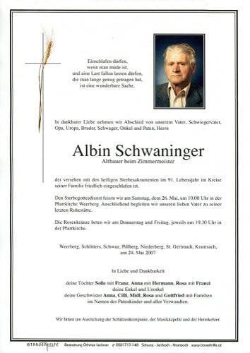 Parte von Albin Schwaninger