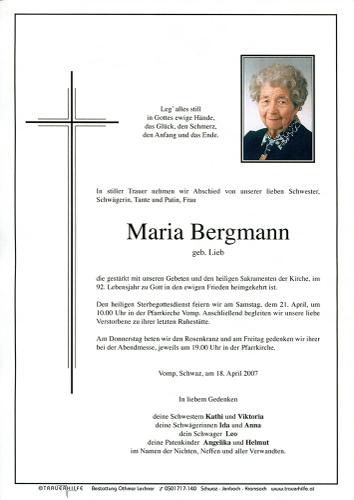 Parte von Maria Bergmann
