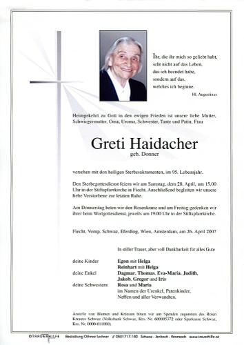 Parte von Margaretha Haidacher