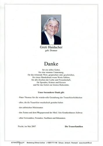 Parte von Margaretha Haidacher