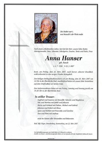 Parte von Anna Hanser