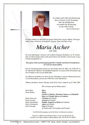 Parte von Maria Ascher