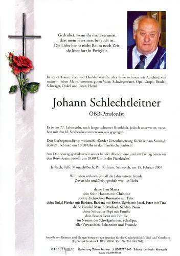 Parte von Johann Schlechtleitner