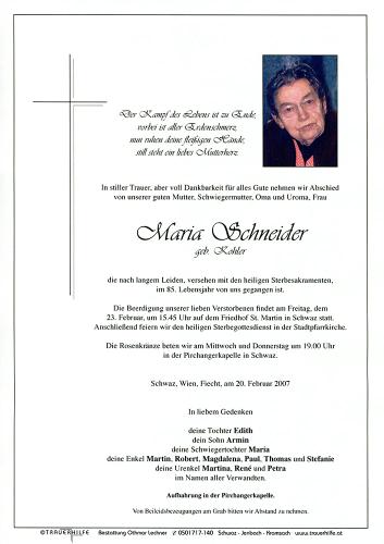 Parte von Maria Schneider