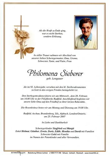 Parte von Philomena Sieberer