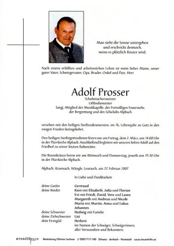 Parte von Adolf Prosser