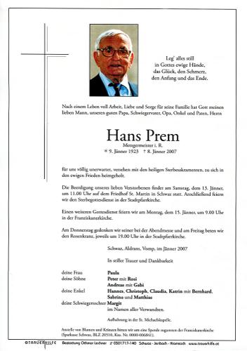 Parte von Johann Prem