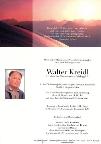 Parte von Walter Kreidl