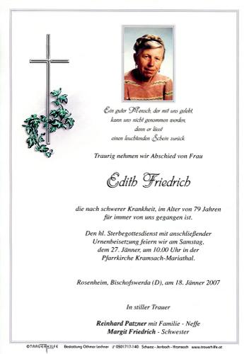 Parte von Edith Friedrich