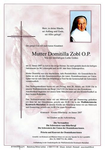 Parte von Domitilla O.P Zobl Maria Mutter