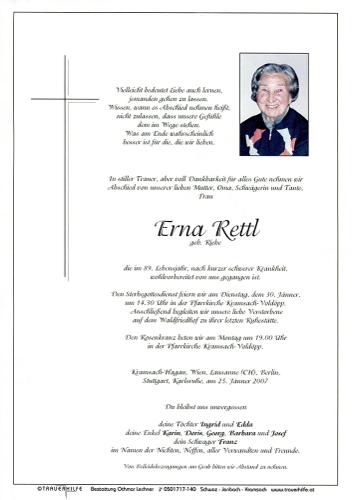 Parte von Erna Rettl
