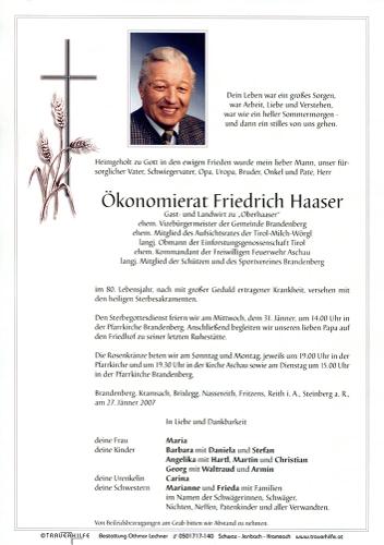 Parte von Friedrich Haaser
