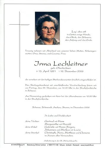 Parte von Irma Lechleitner