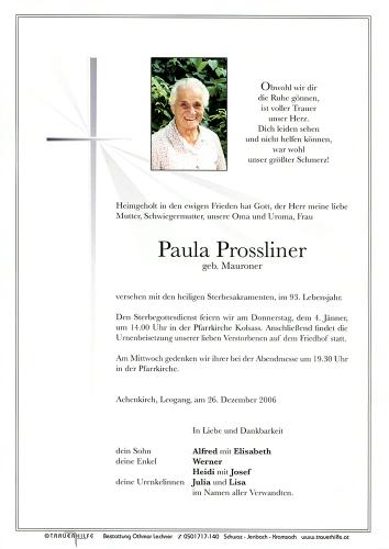 Parte von Paula Prossliner