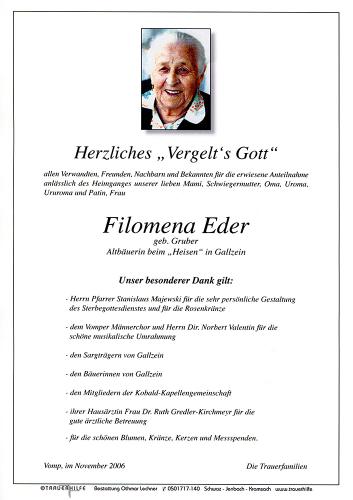 Parte von Filomena Eder