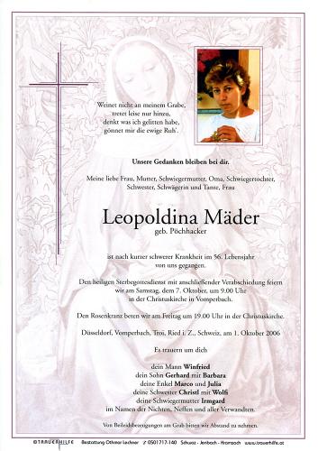 Parte von Leopoldina Mäder