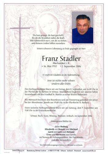 Parte von Franz Stadler