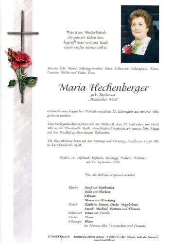 Parte von Maria Hechenberger