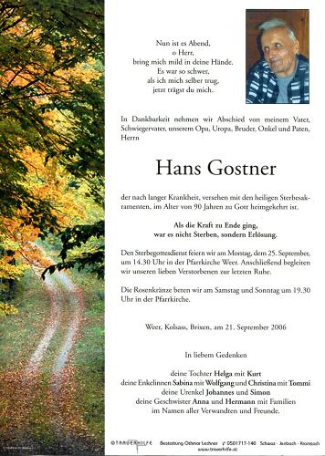 Parte von Johann Gostner
