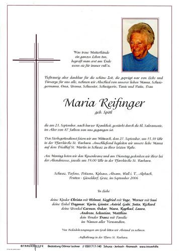 Parte von Maria Reifinger
