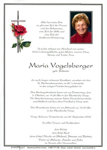 Parte von Maria Vogelsberger