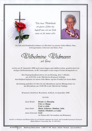 Parte von Wilhelmine Widmann
