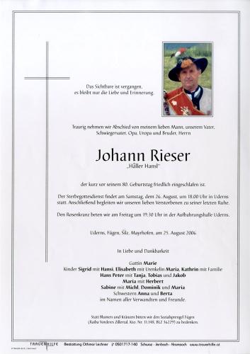 Parte von Johann Rieser