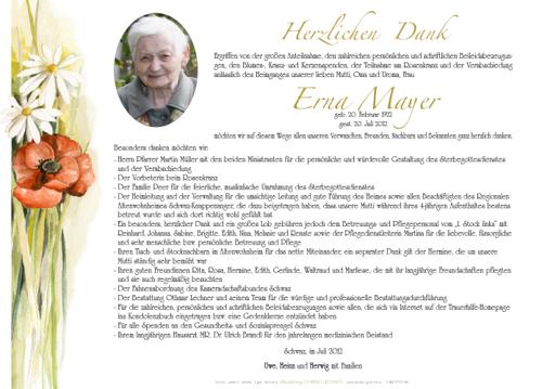 Parte von Erna Mayer